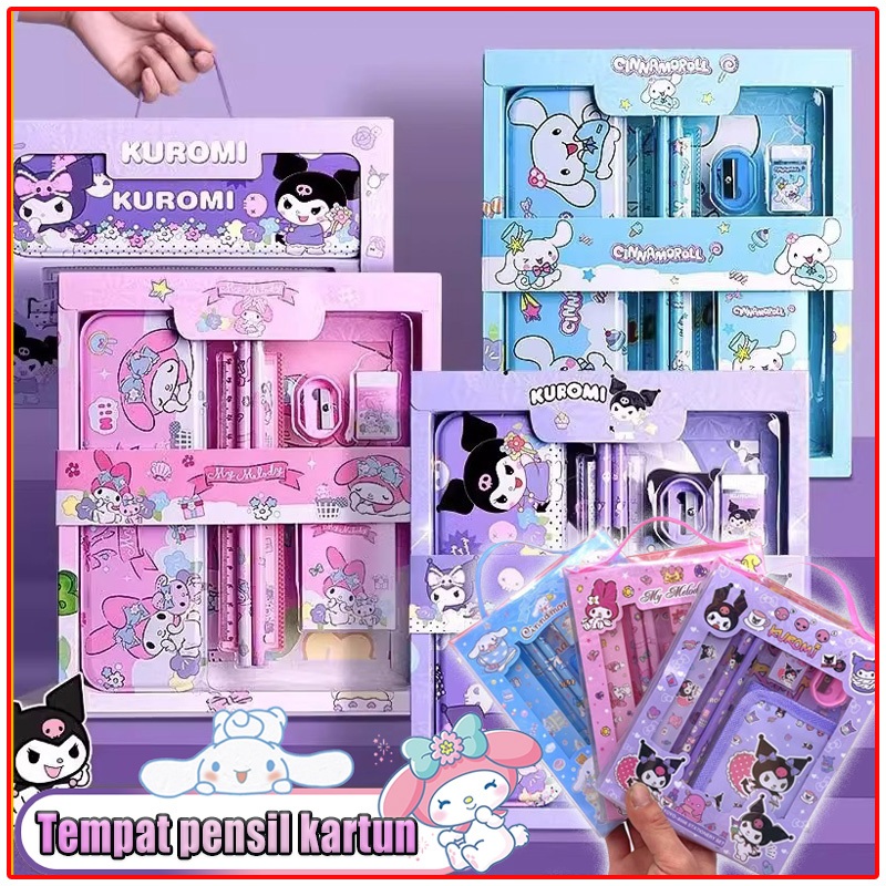 

【LEMLINGER】Kotak Pensil Anak Set 7 in 1 Stationery Untuk Hadiah/Kotak Pensil Karakter Murah Alat Tulis Set Lucu