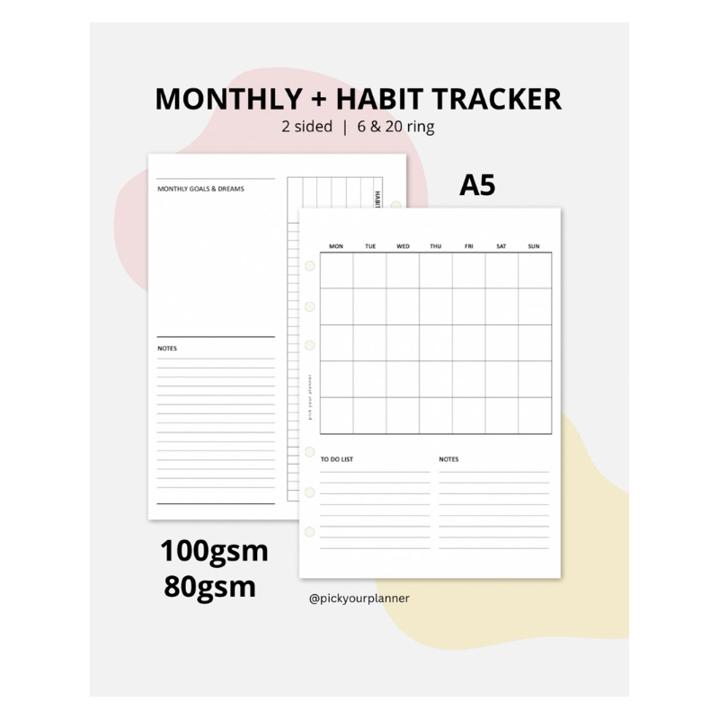 

A5 6 ring 20 ring Monthly planner refill binder v2
