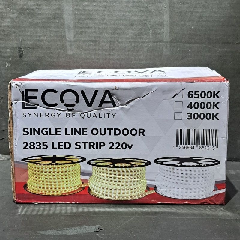 Lampu led selang strip ECOVA 2835 IP65 220V [ Eceran Per 1 Meter ]