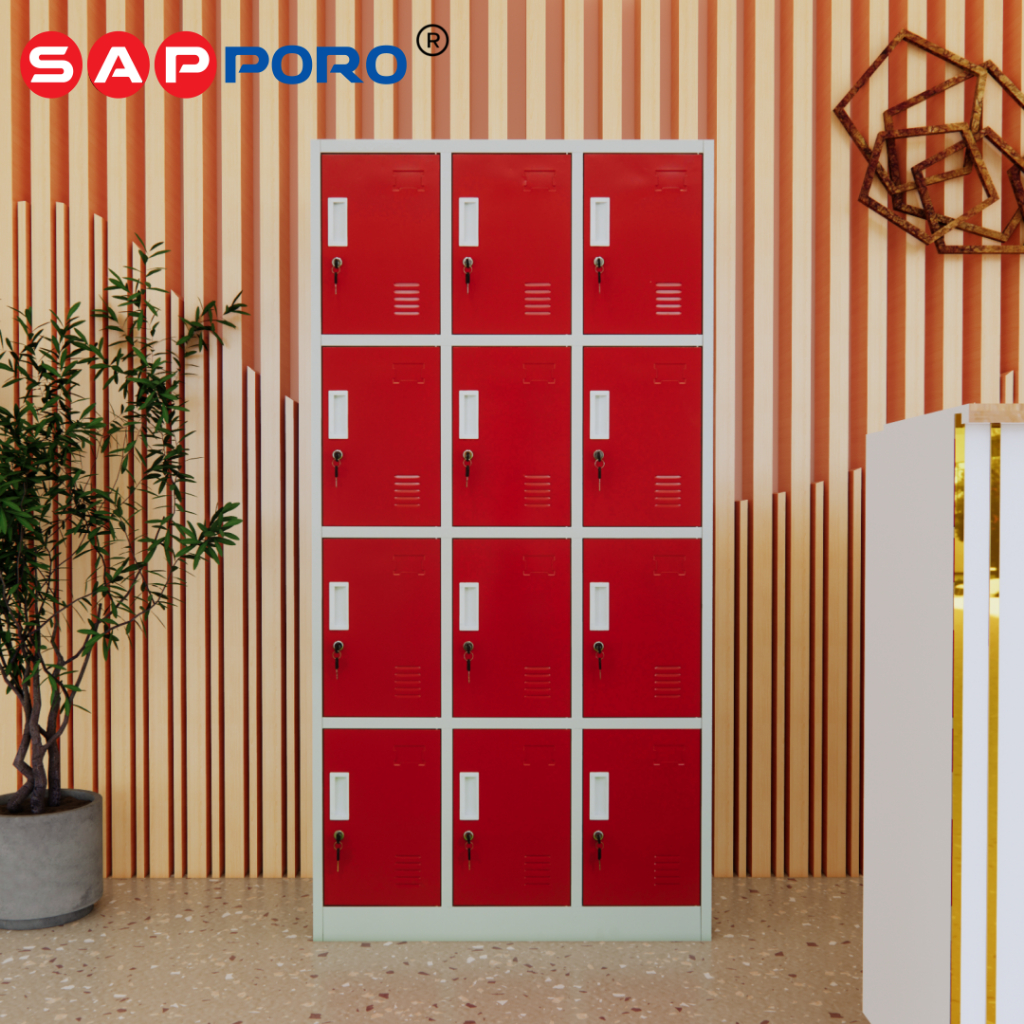 [ LUAR JABODETABEK ] SAPPORO KOLN 12 - Loker Besi 12 Pintu | Steel Locker 12 Doors