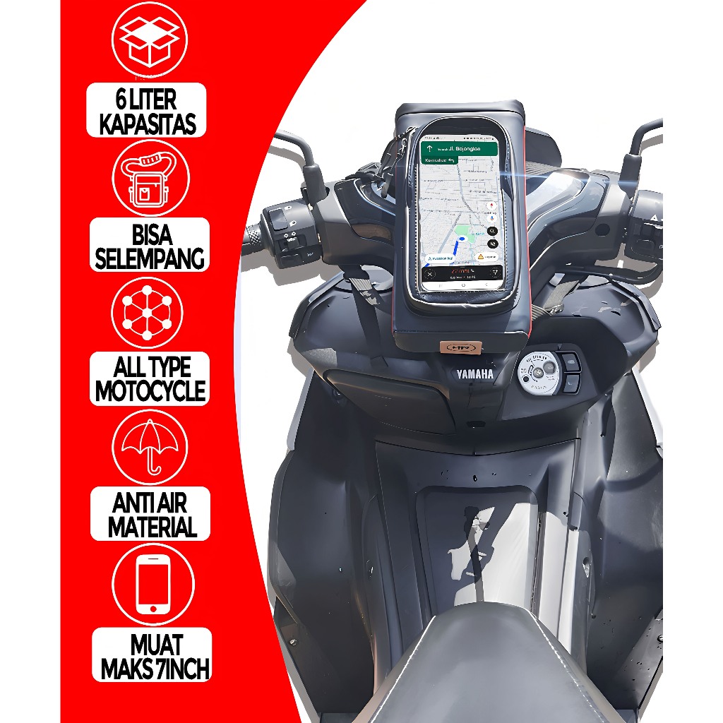 Tas  Stang Motor Phone Holder HP Dashbag Kapasitas besar Selempang Waterproof SHOCKERS