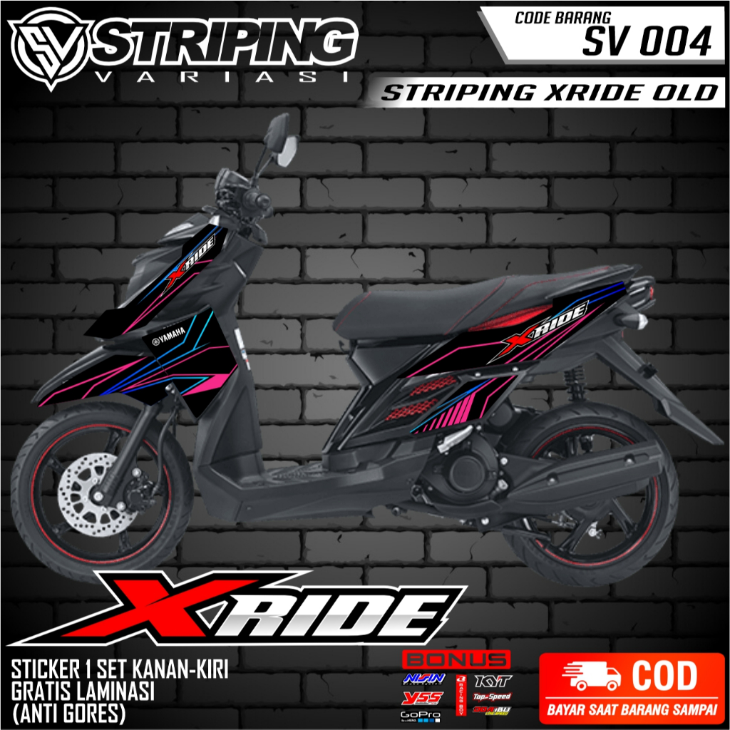 Striping XRIDE 115 Old Lama - Setiker Stiker Sticker Variasi Motor XRIDE 115 Semi Full Body SV 004