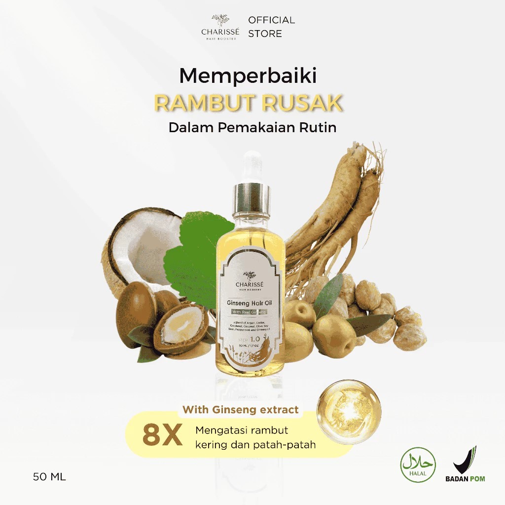 CHARISSE Hair Oil | Ginseng Hair Oil | Charisse Hair Booster | Hair Oil 50ml