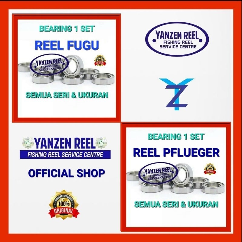 1SET BEARING / LAKER / BANTALAN RODA STAINLESS REEL PANCING MEREK FUGU & PFLUEGER (Semua Seri & Ukur