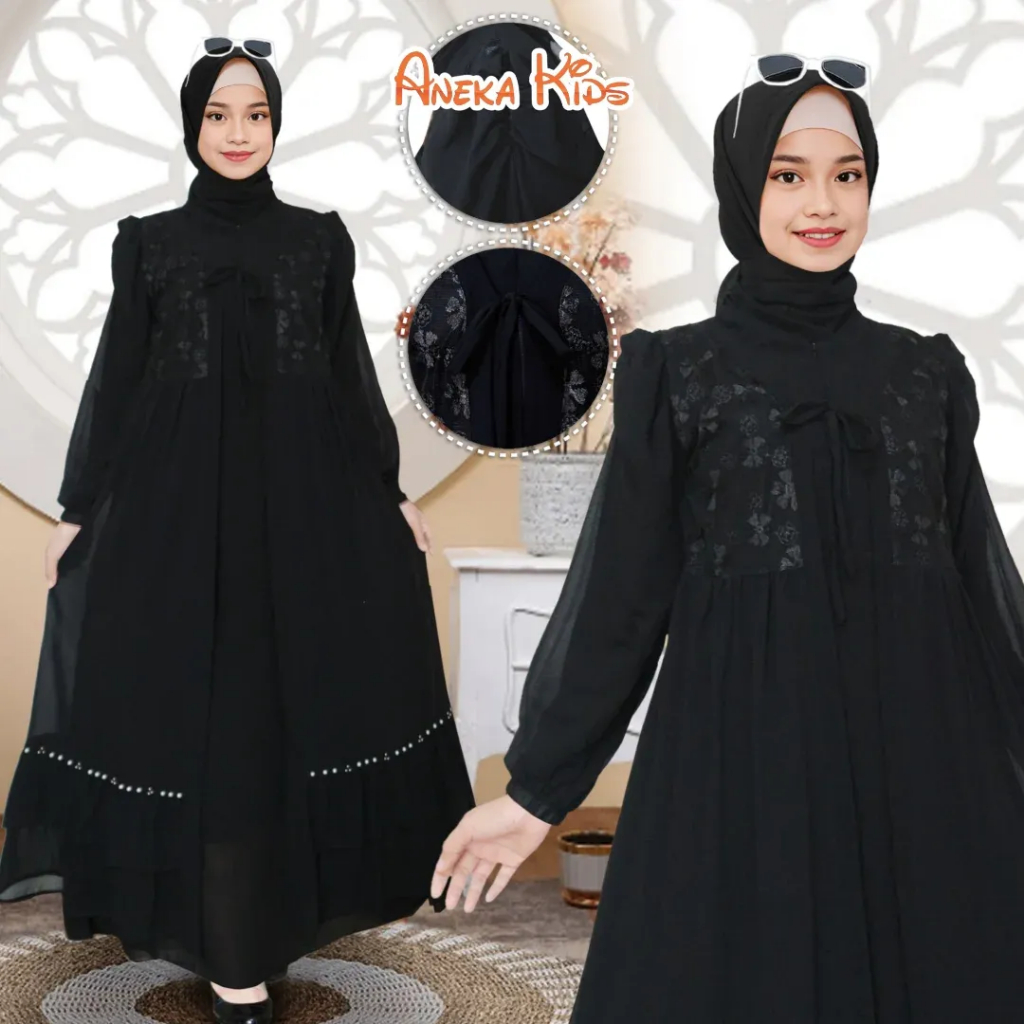Gamis Hitam Anak Perempuan / Gamis Anak Polos Warna Hitam