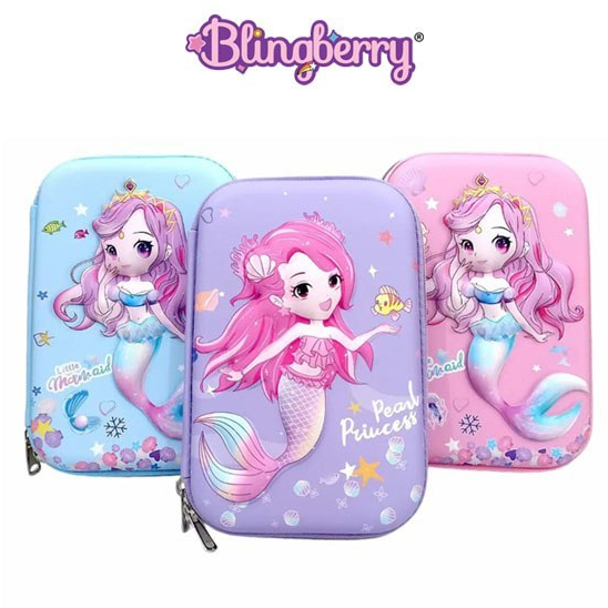 

BLINGBERRY Kotak Pensil 3D Timbul Mermaid Kekinian Tempat Pensil 3D Mermaid Dosgrip Anak Kado Ultah