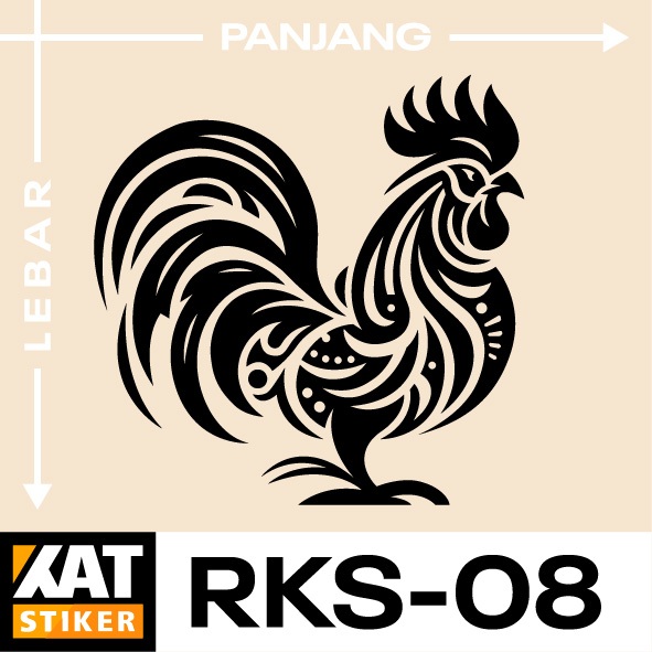 RKS 08 : Fresh Sticker Cutting Ayam Jago Chicken Broiler Tato Tatto Emblem Logo list Variasi Backdoo