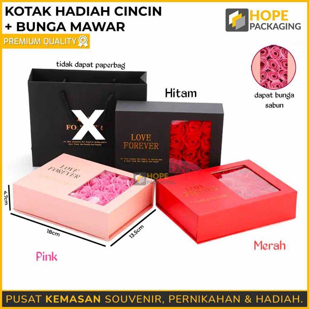 

Kotak Hadiah Cincin + bunga Mawar / Kotak Perhiasan Wedding / box souvenir / Kotak Hadiah