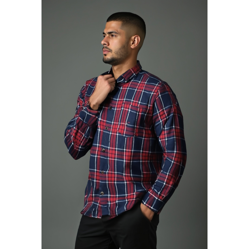 Kemeja Flanel Pria Lengan Panjang Basic Regular Fit Premium MW003