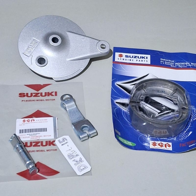 Paket tutup tromol plus as paha,paha,kampas rem Belakang Suzuki Smash New old