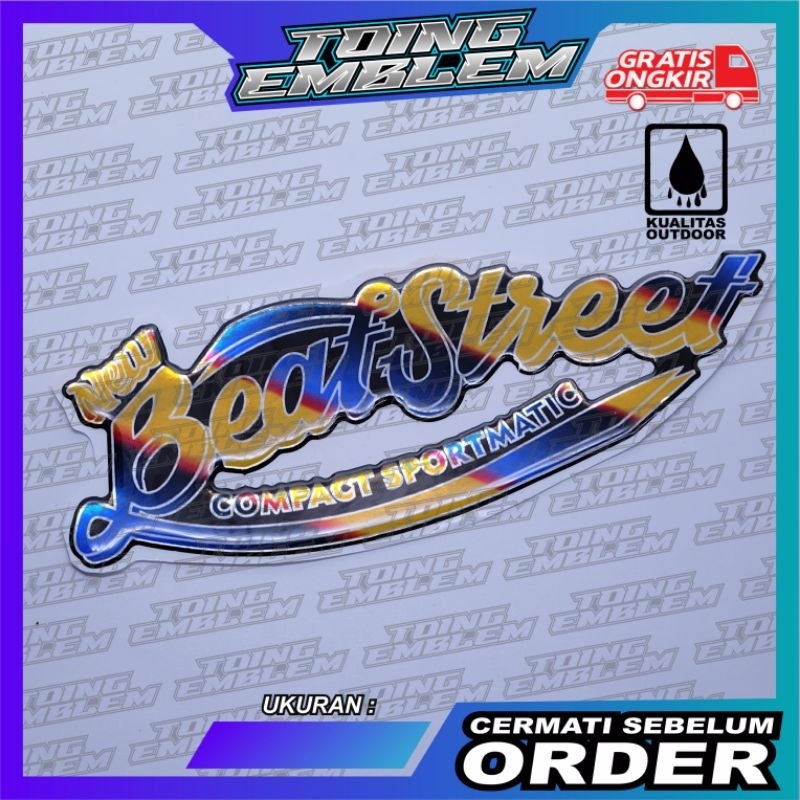 emblem timbul Beat Street Titanium, emblem Beat Street Titanium