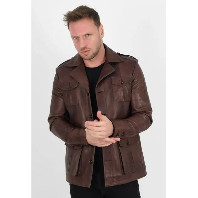Jaket Kulit Safari -Jaket Kulit Domba Asli-Jaket Kulit Pria