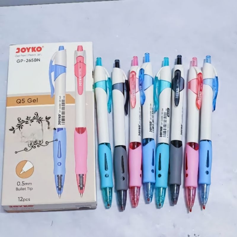 

(1 Pak isi 12 pcs) Pena bolpen Bolpoin joyko Jel GP-265BN Q5 gel 0,5mm tinta hitam Stationery