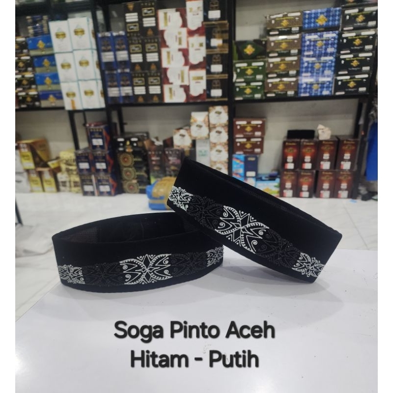 peci/songkok/kopiah khas aceh motif soga pinto aceh h/p