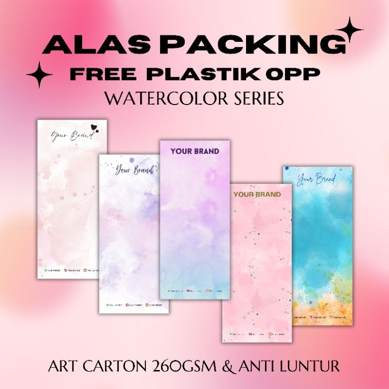 

[FREE PLASTIK] ALAS PACKING WATERCOLOR SERIES ART CARTON 260gsm | Packaging untuk Strap Phone Kalung Souvenir Ukuran 5x12 6x16 6x20 7x16 7x20 8x12 8x16