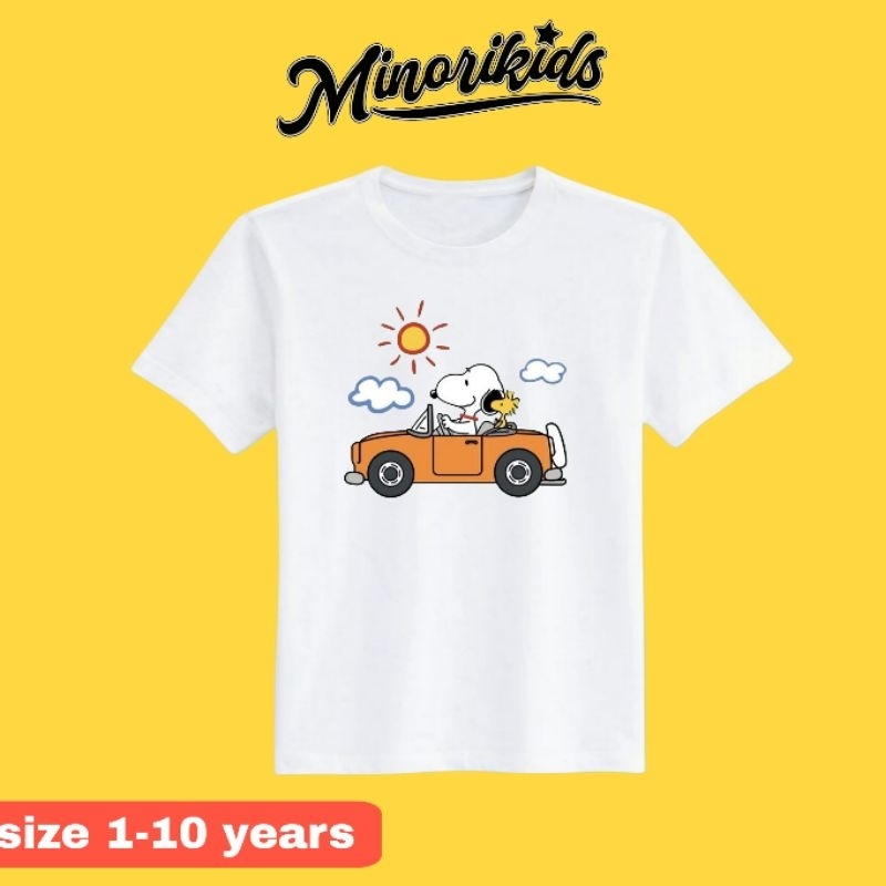 MINORIKIDS - SNOOPY CARS TEES - Baju anak snoopy - Kaos anak anak - baju anak unisex - pakaian anak
