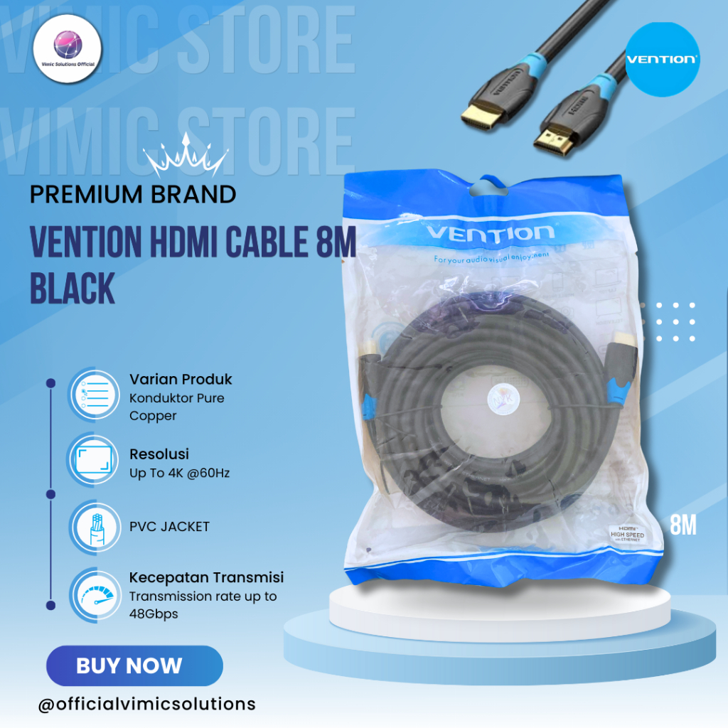 VENTION HDMI CABLE 8M BLACK