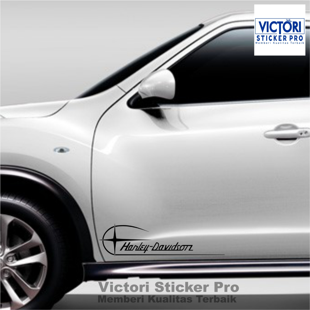 CUTTING STICKER PINTU MOBIL HARLEY DAVIDSON BINTANG 60CM KEREN KANAN KIRI 1SET STIKER MOBIL BERKUALI