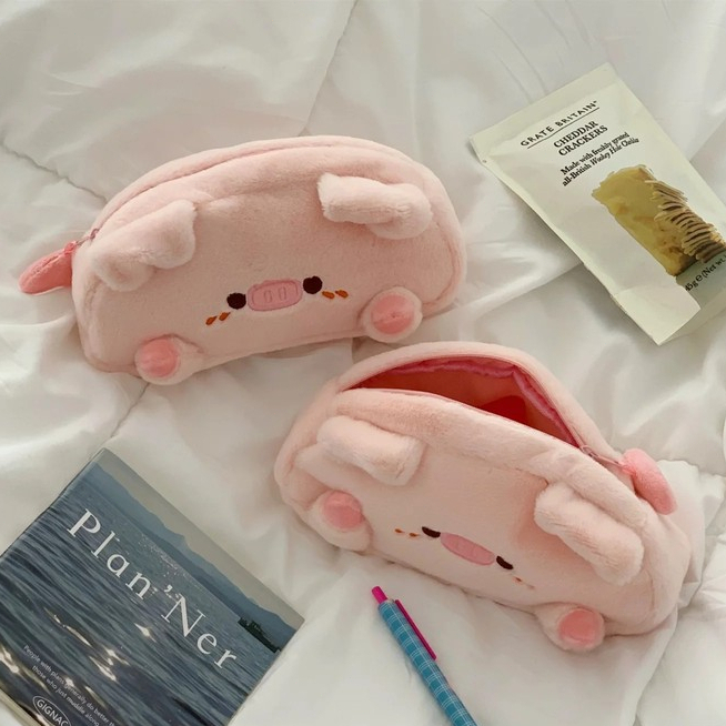 

Pink Piggy Cartoon Pencil Case Lucu Fluffy Pouch Serbaguna Tentengan Tempat Penyimpanan Anak Sekolah Tempat Pensil Alat Tulis