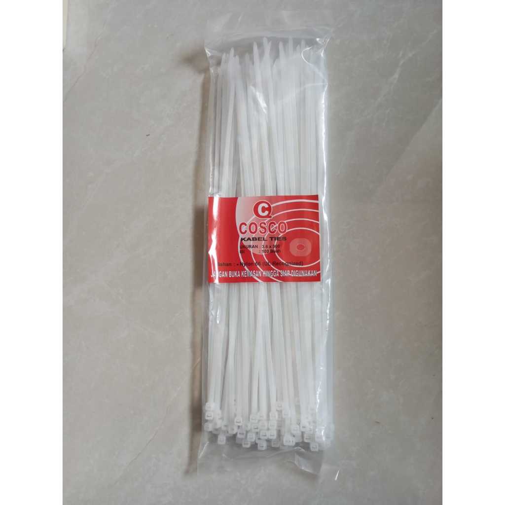 

Kabel Ties Nilon 30cm Putih isi 100 Pcs