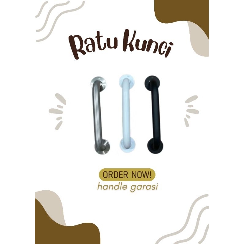 Pull Handle Tarikan Pintu Garasi Aluminium Kayu