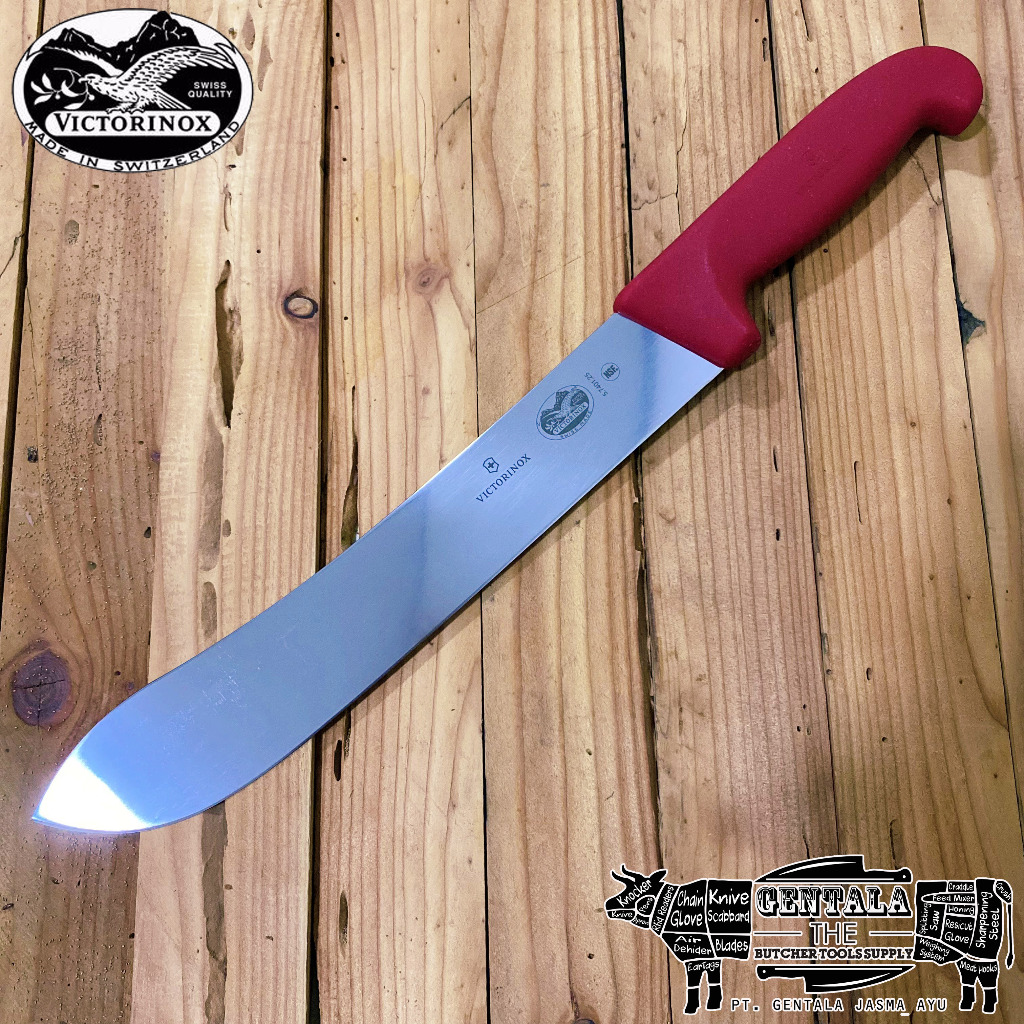 Pisau Sembelih Victorinox 25cm Butcher Bullnose Fibrox Red