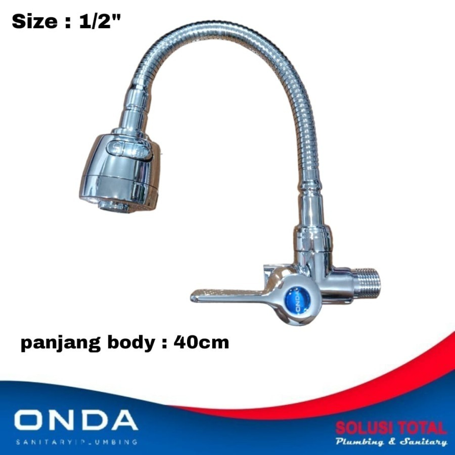 Kran Onda V-TUL Keran Cuci Piring Angsa Fleksibel Flexible VTUL TEMBOK