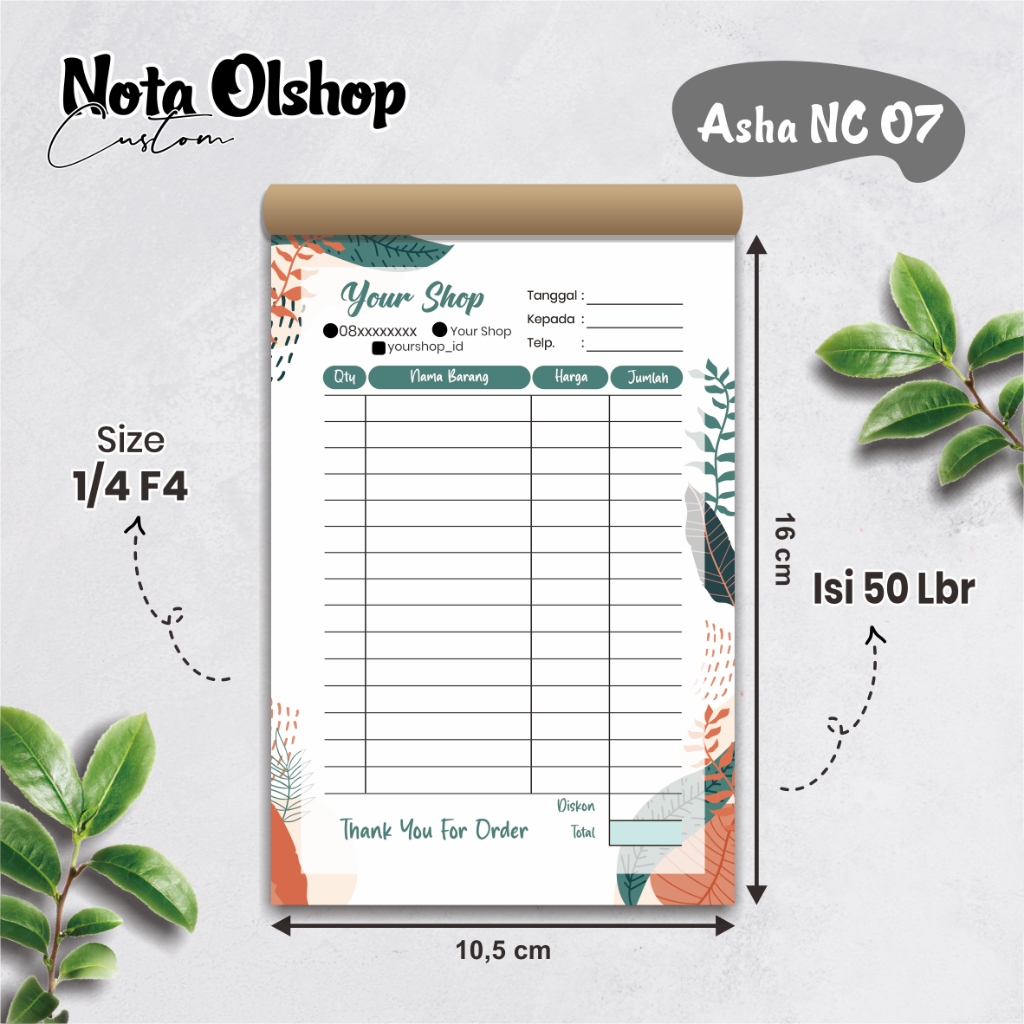 

NOTA OLSHOP CUSTOM 1 PLY – BISA PAKAI NAMA TOKO SENDIRI – CETAK NOTA USAHA MURAH