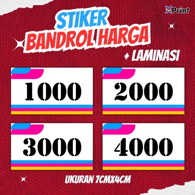 

(20Pcs) Sticker bandrol harga vinyl anti air sticker toples topping seblak