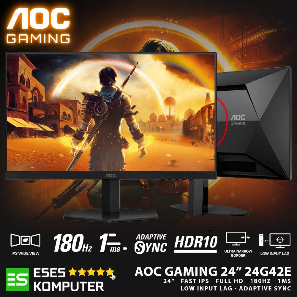 Monitor AOC 24G42E 24" FAST IPS 180Hz 1ms FHD HDR10 LOW INPUT LAG