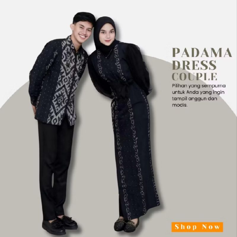Dress Padma Hitam Set Couple Pasang Lamaran