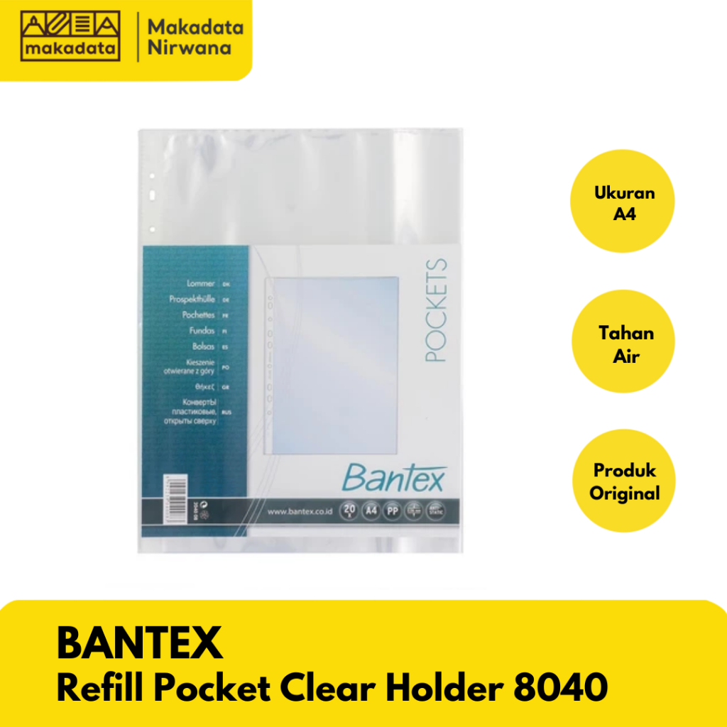 

BANTEX REFILL POCKET CLEAR HOLDER A4 8040 BENING (1 PACK)
