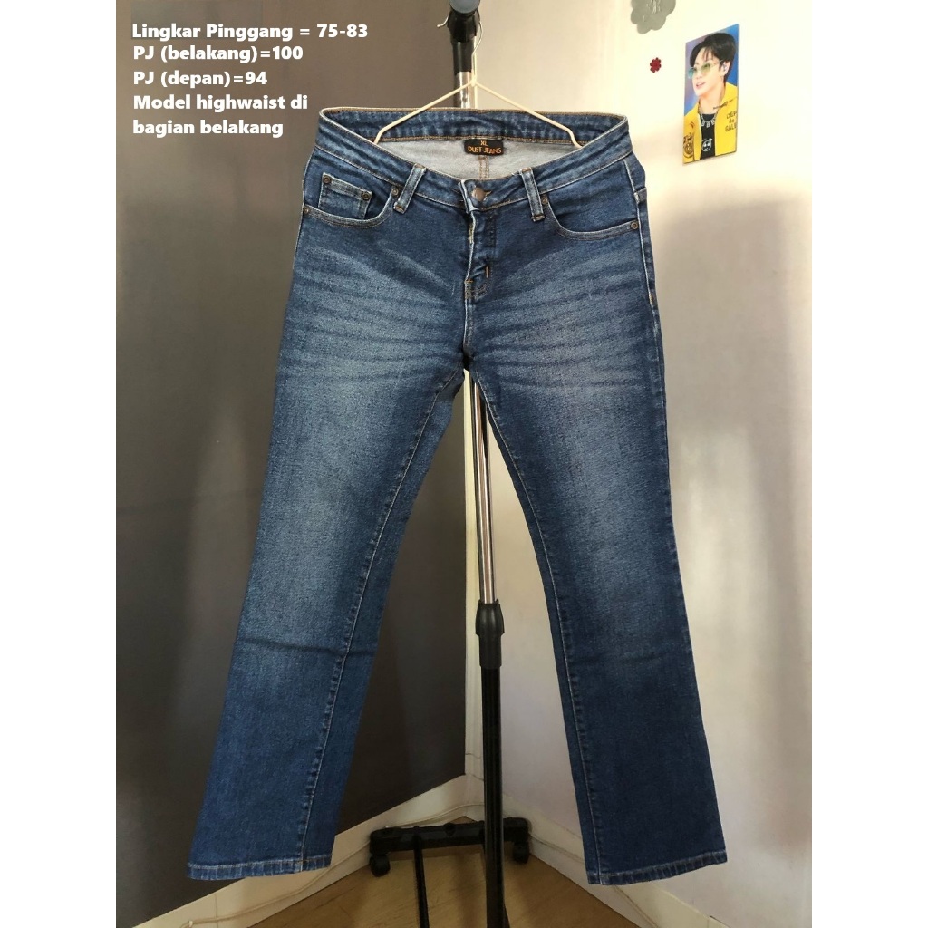 Original DUST JEANS - Celana Panjang Jeans Wanita Biru Retro