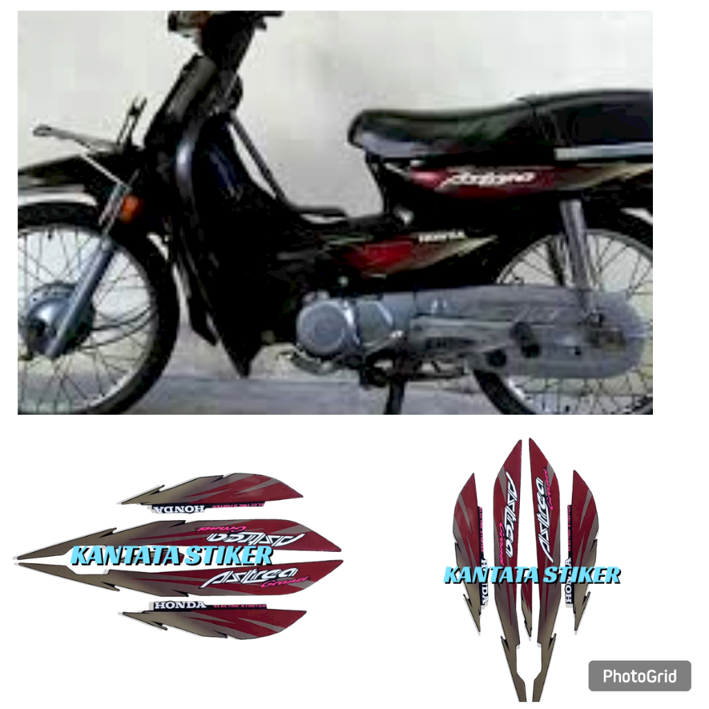 Stiker Striping Motor Honda Astrea Grand 1997 Limited Edition Merah