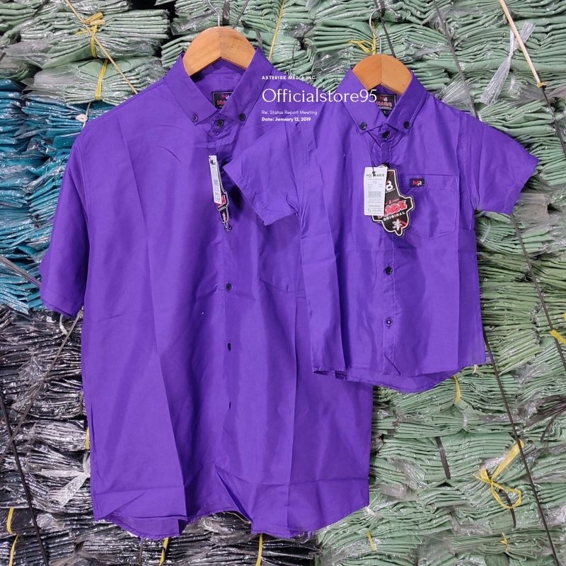 VIOLET kemeja couple ayah dan anak usia 1-14 tahun kemeja anak laki-laki hem polos anak kemeja anak 