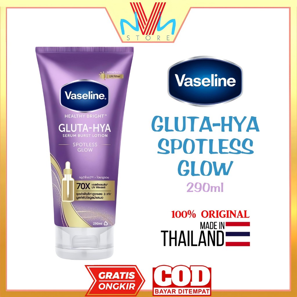 VASELINE GLUTA-HYA SPOTLESS GLOW 290ml - BODY LOTION VASELINE JUMBO ORIGINAL THAILAND