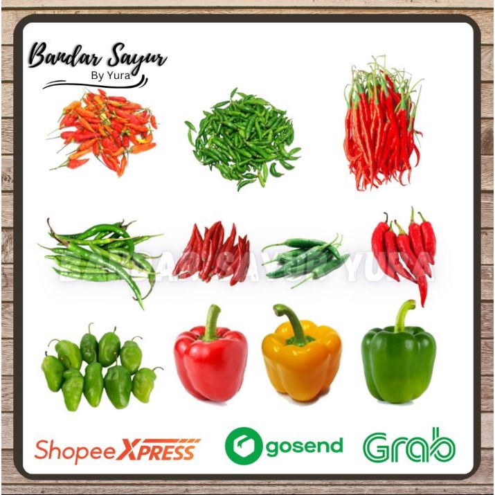 

PO HARGA BANDAR Cabe Rawit Merah - Hijau / Cabe Keriting Merah -Hijau / Cabe Besar TW Merah-Hijau / Cabe TANJUNG Merah / Cabe Gendot / Paprika Merah-Hijau-Kuning