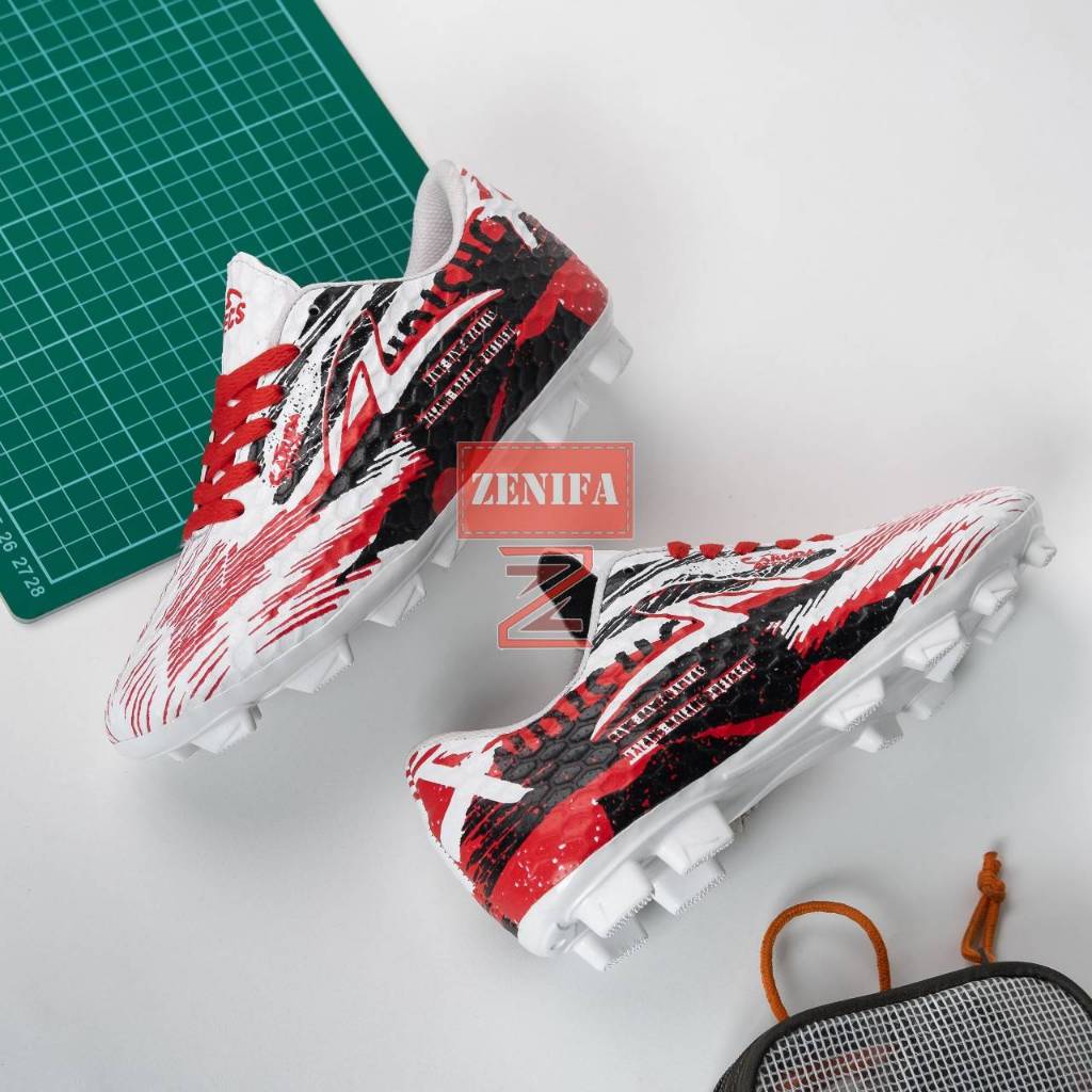 Sepatu Bola Anak Specs Garuda Attack Putih Merah size 33 34 35 36 37 38