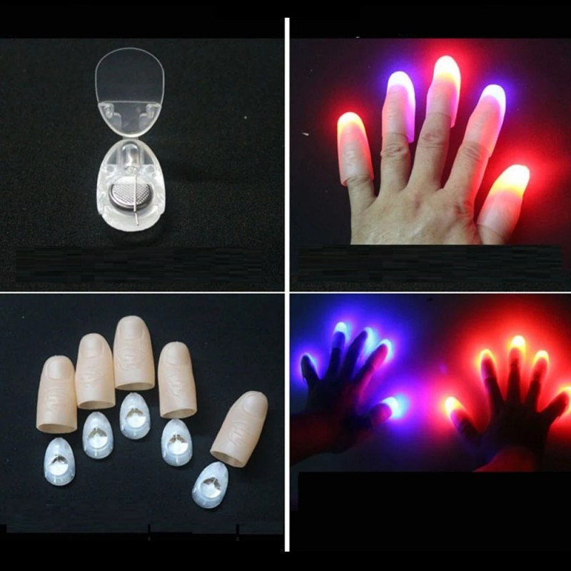 2Pcs Alat Sulap Jempol Thumbtip Lampu Led Alat Sulap Jempol Menyala Sulap Jempol Alat Sulap Jempol