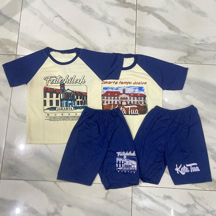 Setelan anak kota tua fatahilah jakarta baju anak-anak kaos anak jakarta souvenir jakarta oleh-oleh 