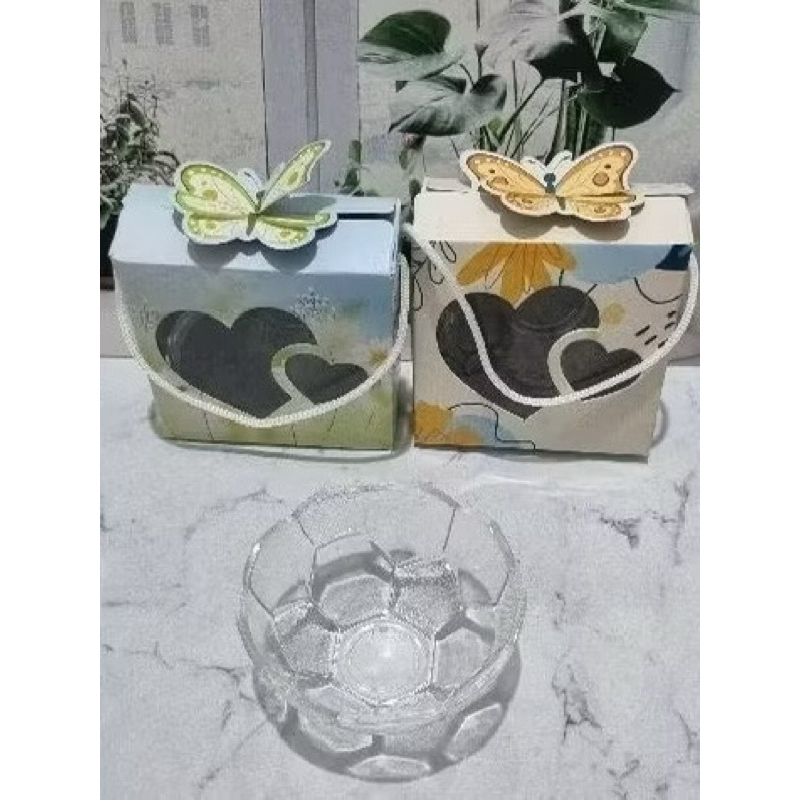 Mangkok kaca free box souvenir pernikahan