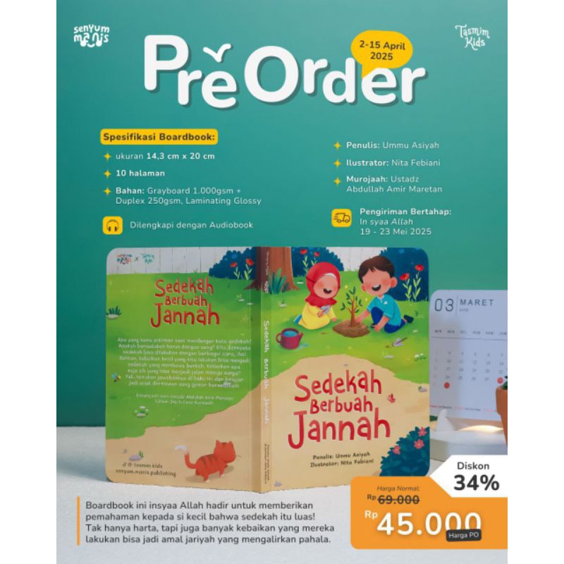 Sedekah Berbuah Jannah-Tasmimkids-/BoardbookA Anak Muslim/Boardbook Anak Islami/Boardbook Anak/Buku 