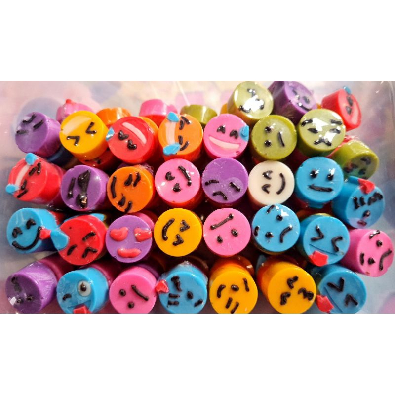 

coklat karakter mini dan imut emoticon full warna isi 100