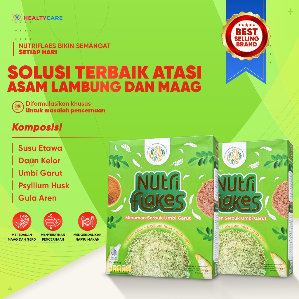

Nutriflakes 2 Box Sereal Umbi Garut Mengatasi Asam Lambung Gerd Akut Pada Pria Wanita Original