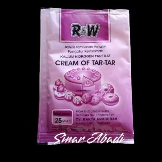 

Cream of tar tar Sachet 25g merk Rajawali