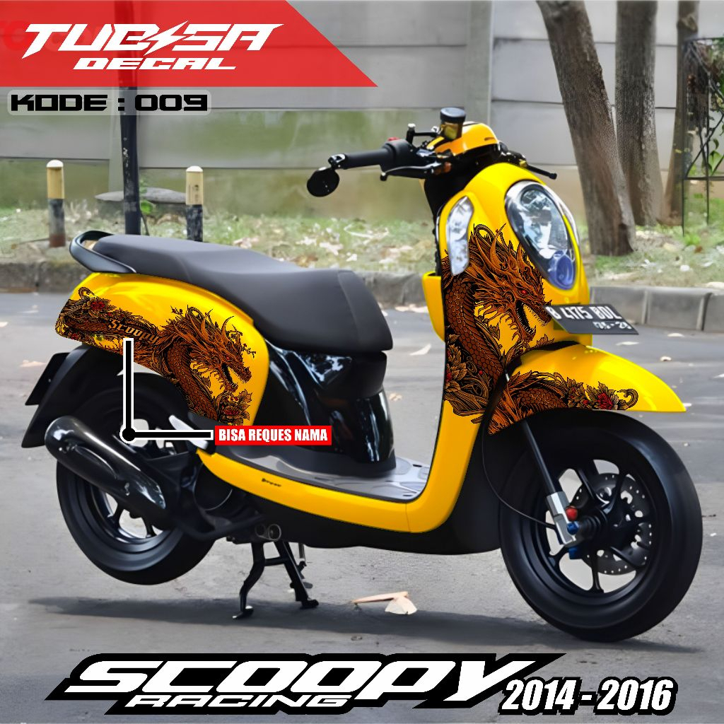 Decal Scoopy full body Dekal Sticker Scoopy Lama 2014 2015 2016 Full blok/Body Motif naga