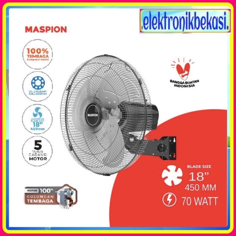 TORNADO WALL FAN MASPION PW 456 / KIPAS ANGIN DINDING MASPION 18 INCH PW 456 / MASPION PW 456