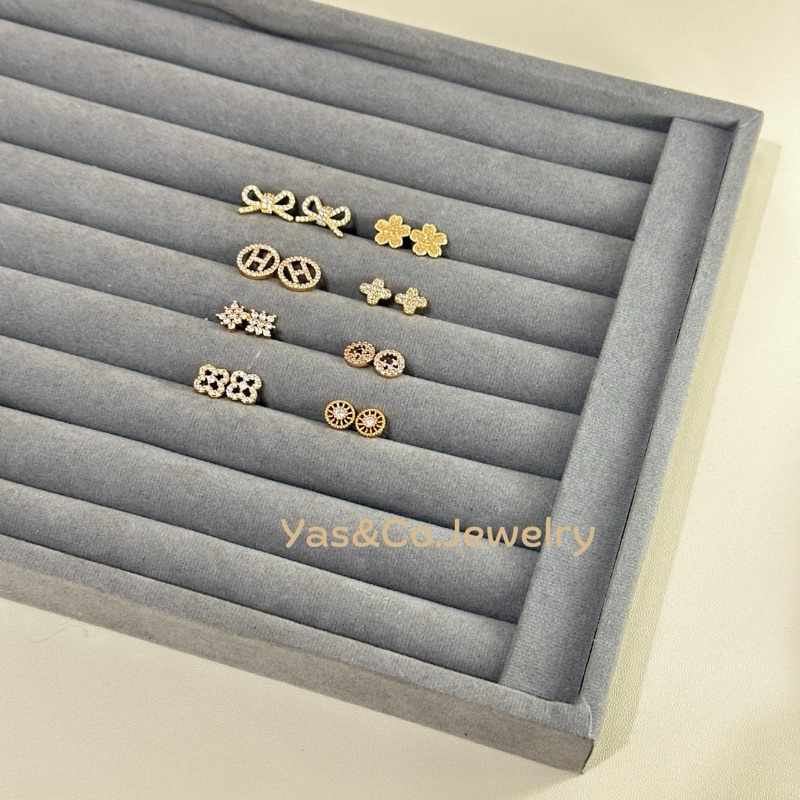 Yas & Co - Anting Tusuk Bahan Tembaga Stainless Steel Wanita Anti Karat  Elegan Cantik Mewah Murah A