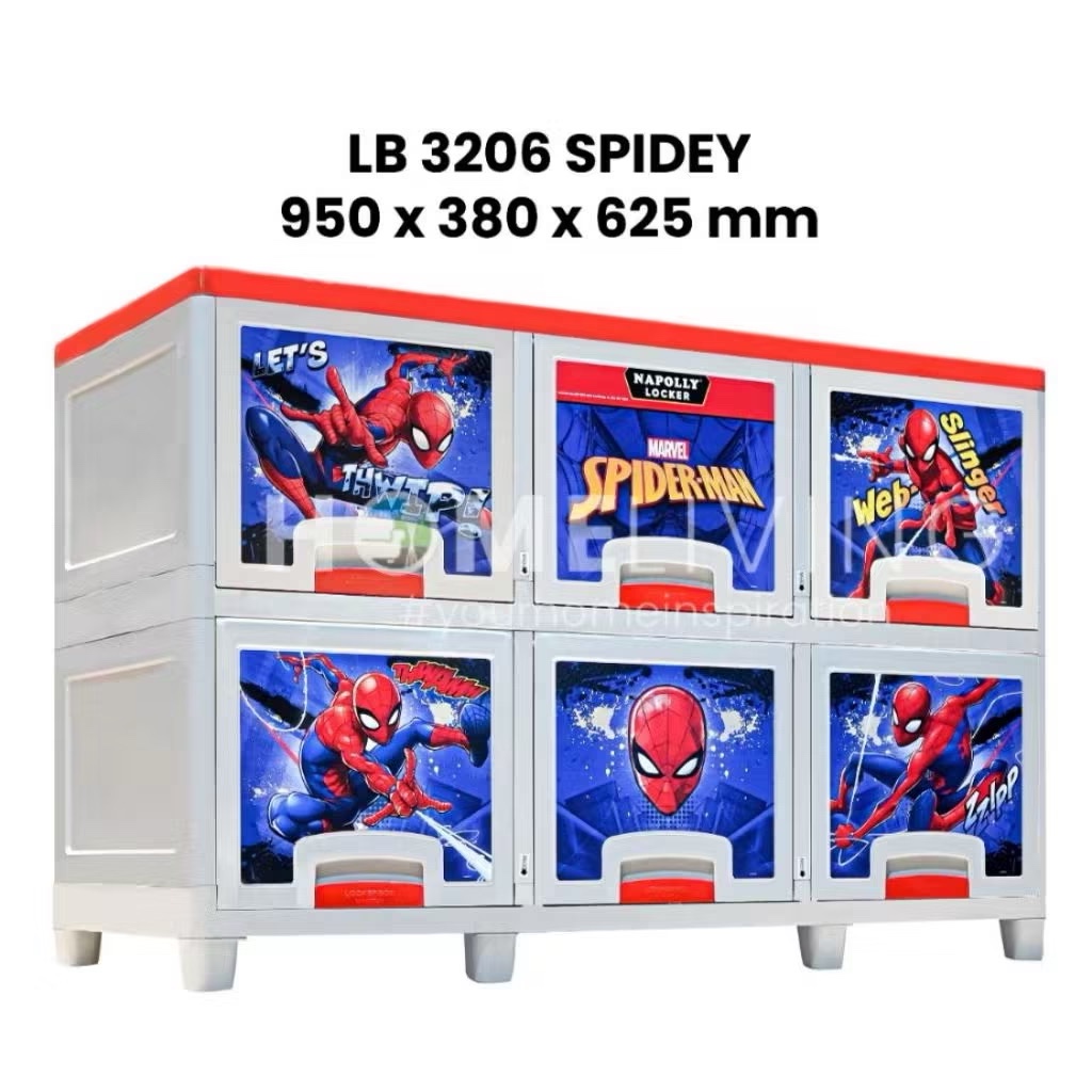 FURNIQ.ID-Lemari anak karakter - Lemari spiderman - lemari pakaian lemari plastik