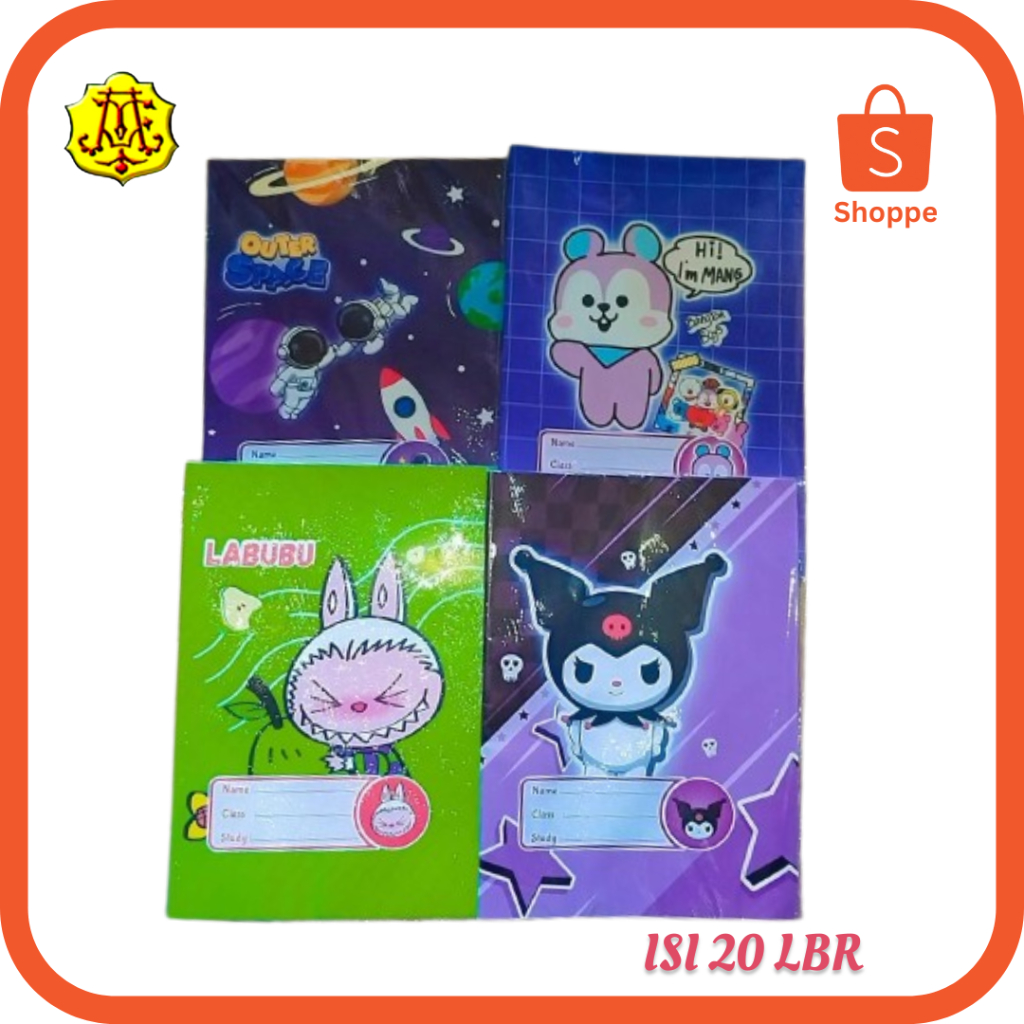 

SAMPUL BUKU QWARTO KARAKTER LABUBU/SANRIO/SPACE/BEAR (20)